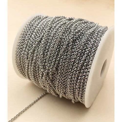 5 Meters/Lot Never Fade Stainless Steel Cross O Chain Bulk for Women Men DIY Necklace Jewelry Making Findings Supplies