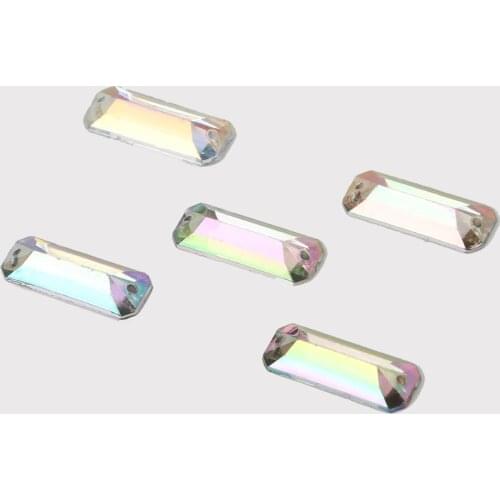 Sewing Flatback Rhinestones Sew on Strass Crystal Stones Acrylic Beads For DIY Clothes Decoration 50-200pcs 5x10mm/6x18mm