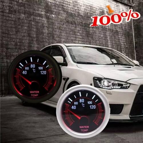 Water Temperature Meter Car Auto Water Temp Gauge 40~120 Celsius 2" 52mm Universal White LED Smoke Len Digital 12V with Sensor