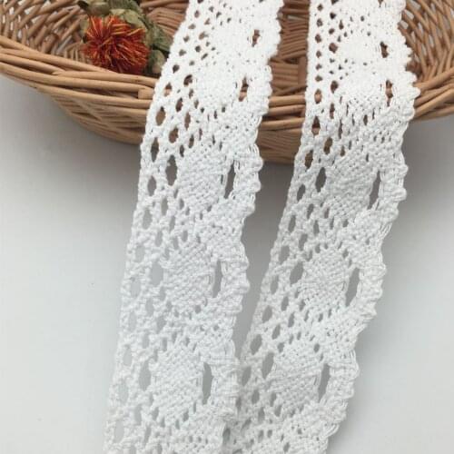 2 meters Sew white Lace Ribbon Trim Guipure 40mm width , Craft Scrapbooking Embroidery DIY Gift Packing 7LS59-3