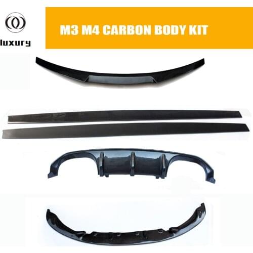 F82 M4 F80 M3 Carbon Fiber Bodykit for BMW F82 F83 M4 F80 M3 Body kit Rear Diffuser Rear Trunk Spoiler Front Lip Side Skirt