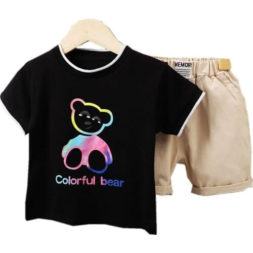 Kids Infant Clothes New Summer Children Girls Cotton Clothing Baby Boy Cartoon T Shirt Shorts 2Pcs/sets Toddler Casual Tracksuit