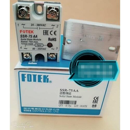 1PCS Fotek SSR-75AA SSR75AA Solid State Module -New