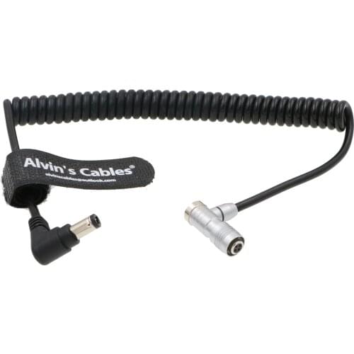 Alvins Cables PORTKEYS BM5 BM7 Monitor Right Angle Power Cable 4 Pin Female to Right Angle DC Male Coiled Power Cord