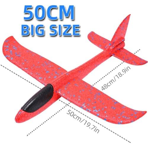 Big Foam Plane Glider Hand Throw Airplane Light Inertial Circle Model Aircraft Outdoor Launch Kids Toys for Children Boys Gift