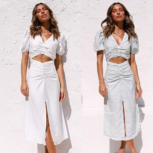 Summer Ladies Sexy Casual Temperament Short Top Skirt Two-Piece Collage Skirt One-Piece Fashion Casual Suit