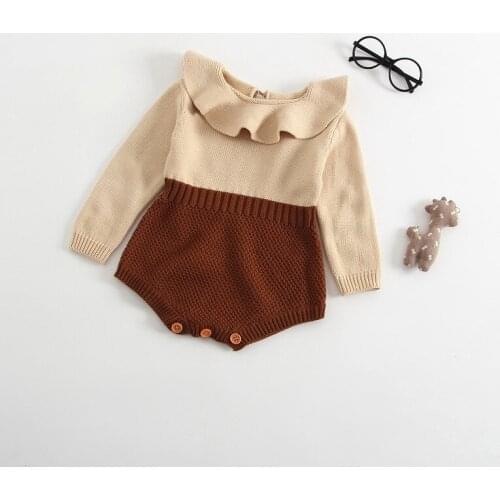 Hot Sale 2019 Baby Bodysuits Knit Long Sleeve Baby Girls Clothes Newborn Jumpsuits Body Bebe Bodysuit LZ013