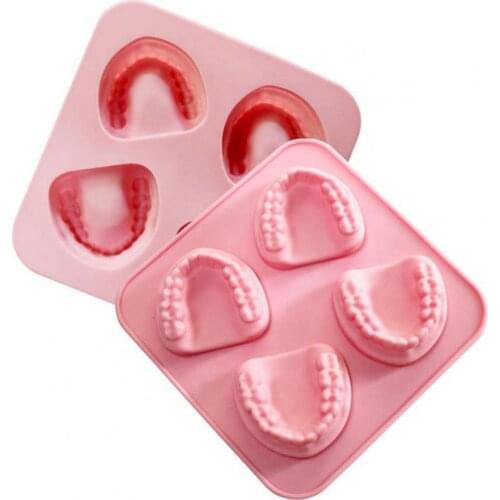 Ice Cube Tray BPA Free Refrigerator safe Denture Shaped Funny Jelly Form Maker for Kitchen