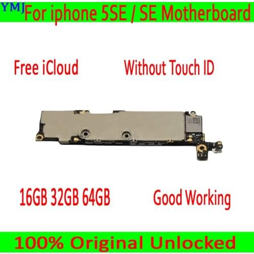 16GB 32GB 64G For iphone SE 5se Motherboard with/no Touch ID,100% Original unlocked full chips&IOS System Logic board Free iClou