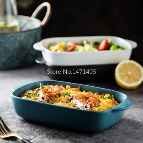Matte Binaural Ceramic Baking Pan Nordic Cheese Baked Rice Plate Irregular Vegetable Plate Household Tableware Deep Soup Plate
