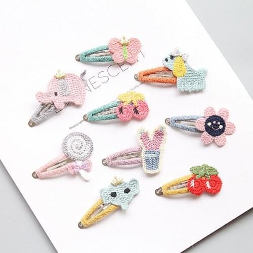 Kawaii Wool Braid Cartoon Hairpins Girls Kids Hair Clips Bobby Pin Barrette Accessories For Children Hairclip Hairgrip Headdress
