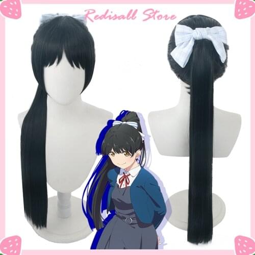 LoveLive! Superstar!! Liella! Cosplay Hazuki Ren Wig Black Green Long Straight Ponytail Heat Resistant Hair Role Play