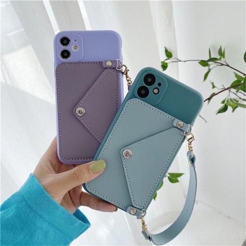 Fashion Handle Card bag phone case for Apple 12 Mobile Phone Case 12 Creative Protective back covers