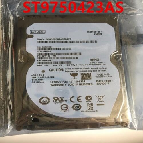 New HDD For Seagate 750GB 2.5" SATA 3 Gb/s 16MB 5400RPM 9.5MM For Internal Hard Disk For Notebook HDD For ST9750423AS