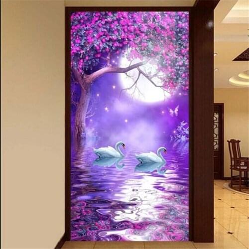 Beibehang Custom wallpaper 3d photo murals Nice moon full stereo porch background wallpaper for walls 3 d papel de parede murals