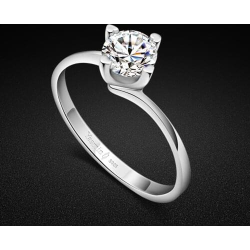 Wholesale fashion sterling silver jewelry. Solid 925 silver woman engagement ring. Dazzling zircon ring. Valentine 's Day gift
