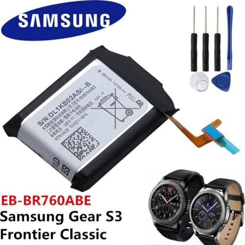 Original Replacement Battery EB-BR760ABE For Samsung Gear S3 SM-R760 SM-R770 SM-R765 Authentic Rechargeable Battery 380mAh
