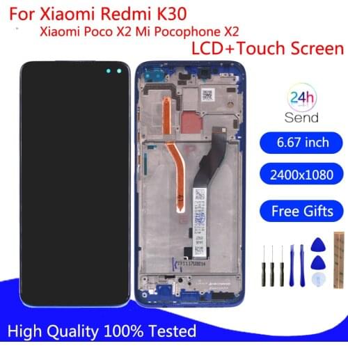 6.67'' Original For Xiaomi Redmi K30 LCD Screen Display Touch Screen Digitizer For Xiaomi Poco X2 Mi Pocophone X2 LCD Display