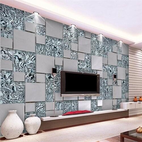 Custom photo wallpaper 3D stereoscopic mosaic cubes nonwoven fabric mural painting the living room TV wallpaper 3D