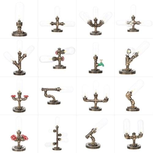 Industrial wind hotel adornment bedroom nightstand furnishing articles retro restaurant cafe study conduit desk lamp