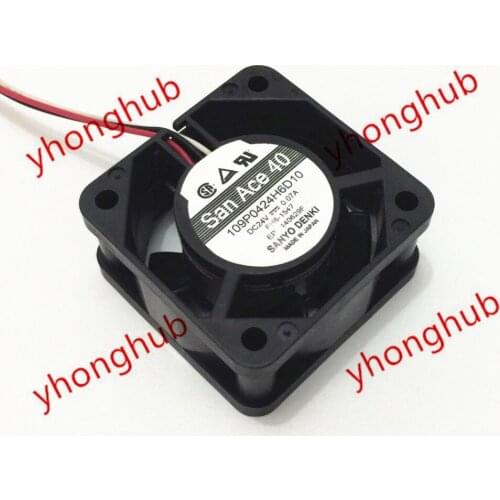 SANYO DENKI 109P0424H6D10 DC 24V 0.07A 3-wire 40x40x20mm Server Cooling Fan