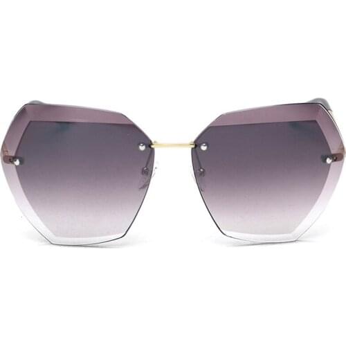 2018 Transparent Gradient Sun Glasses Women Sunglasses Elegant Optics Rimless lunette femme Lady Oversized Famous Brand Designer