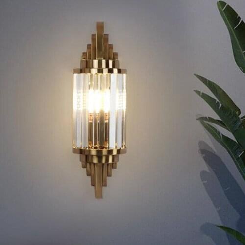 Postmodern Luxury Crystal Led Wall Lamp Creative Design Parlor Bedroom Kitchen Aisle Bar Decor Sconce Luminaire E14