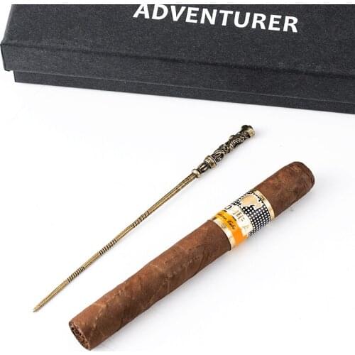 Advance cigar ventilation device to dredge loose needle cigar ventilation needle