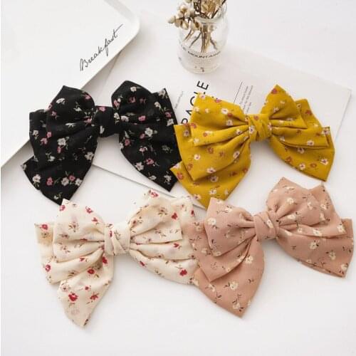 Sweet Bowknot Hair Clip for Girl Women Chiffon Bowknot Headbands Spring Hairgrips Lolita Headwear Holiday Gift Hair Accessories