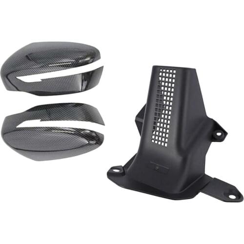 1x Car Cab Steering Shaft Protect Cover for Nissan X-Trail T32 Qashqia J11 2014-2017 & 2Pcs Door Rearview Mirror Cover