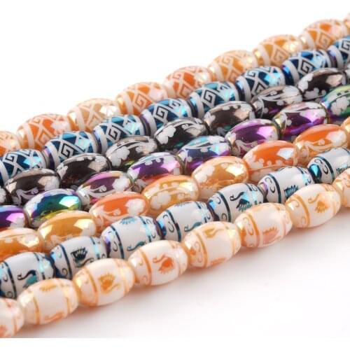 10mm Fashionable Ceramic Interval Beads DIY Hole Beads Handmade Blue And White Porcelain Beads For Jewelry Making Bracelet