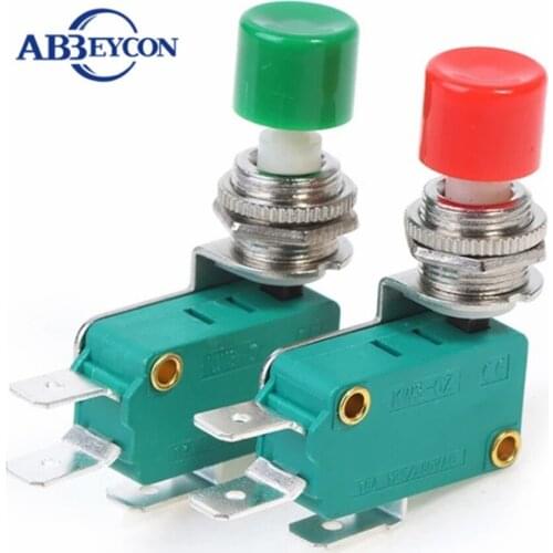 10pcs SPDT Momentary Red + Green Button Actuator Mini Switch 16A 125V/250V AC