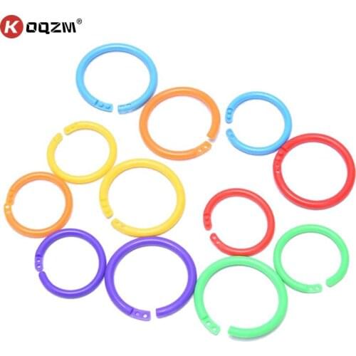 20Pcs 35mm Circle Loose Leaf Easy Rings Notebook Book Binder Plastic Hoops DIY Albums