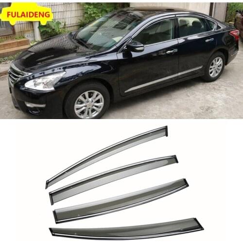 4pcs For Nissan Altima Teana 2013-2018 Stripes Window Sun Shield Visors Vent Rain Wind Deflector Guard Car Styling Accessories
