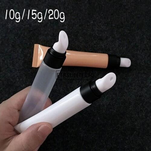 50pcs Plastic Hose with Ceramic massage head, Cosmetic Foundation Sunscreen Sunblock Packaging Tube, Soft Bottle F3422