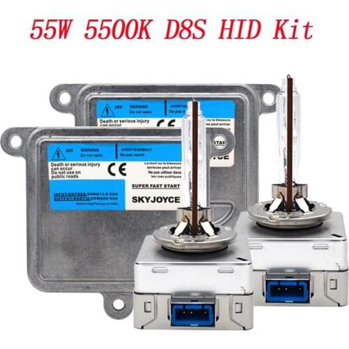 Car Headlight 55W Bulb D8S HID Kit Metal Base D1S D3S D8S HID Ballast Control Unit Fast Bright Ballast Bulb Kit 55W 5500K D8S