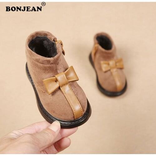 Winter Baby Girl shoes Warm Velvet Short Snow Boots Fashion Toddler Shoes For 6M-3 Years Soft sole antiskid Infant First Walkers