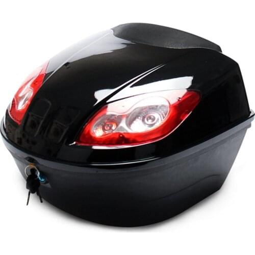 Large Capacity Tail Box Electric Scooter Trunk Motorcycle Top Hard Case Helmet Storage Case Luggage Case With Reflective Lamp