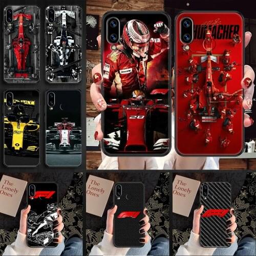 Formula 1 Car F1 Phone case For Huawei Honor 6 7 8 9 10 10i 20 A C X Lite Pro Play black 3D bumper painting cover soft
