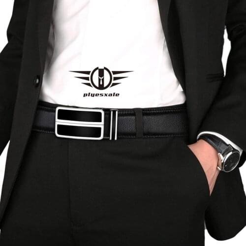 Red Black Light Brown Cowhide Men Belt Genuine Leather Luxury High Quality Formal Mens Belts With Automatic Ratchet Buckle B273