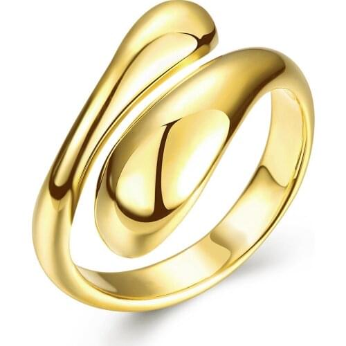 New gold color Jewelry ,Fashion 3 Colors Drop Water Shape Opening Adjustable Size Ring for Men, New Design Finger Ring for Lady