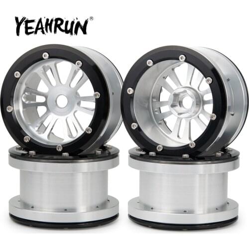 YEAHRUN 2.2 Wheel Alloy Metal Wheel Rims For 1/10th RC Axial Wraith TRX4 Crawler 40mm Width #13