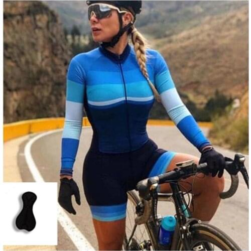 Clothing Skinsuit Uniform Pro Team Triathlon Summer Girl Cycling Jumpsuit Long Sleeve Bicyle Jersey Set Breathable Bike Riding
