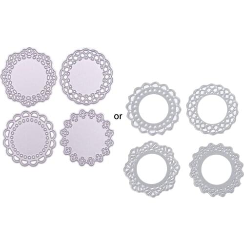 Round Hollow Lace Set Carbon Steel Cutting Dies DIY Scrapbooking Photo Album Embossing Paper Cards Making Stencil Decor