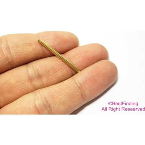 Brass cylinder pendant 30x2mm Raw brass Bar earrings charms necklace findings -50pcs R006