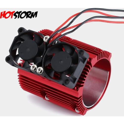 Metal Heat Sink Motor Dual Cooling Fan Blue/Red 1PCS for 1/8 RC Truck Car Traxxas SUMMIT E-REVO