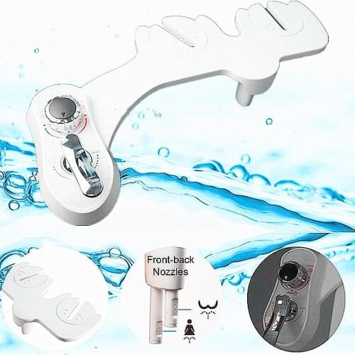 Non electric manual bidet with selfcleaning double nozzle spray,Hot and cold water bidet with female cleaning woman butt nozzle