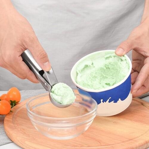 Stainless Steel Ice Cream Spoon Scoop Watermelon Fruit Baller Scoop Fruit Dessert Spoon Ice Cream Ball Maker Kitchen Tools S/L