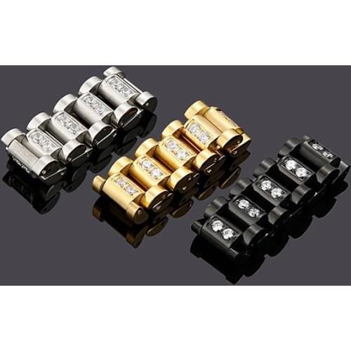 European and American new inlaid stone ring, stainless steel mens simple style ring, watch chain ring