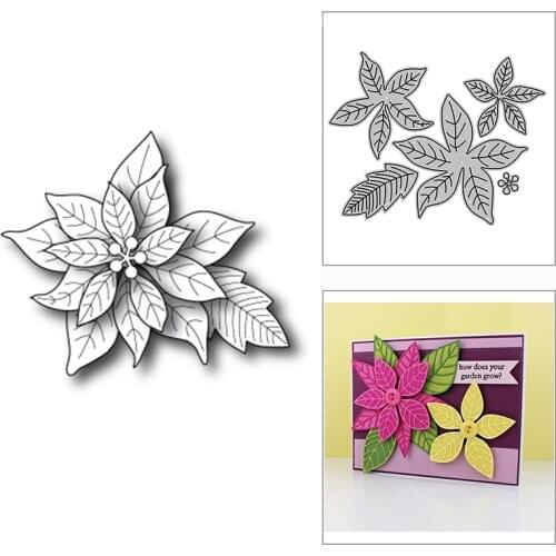 New Large Layered Poinsettia 2020 Metal Cutting Dies for DIY Scrapbooking and Card Making Decorative Embossing Craft No Stamps